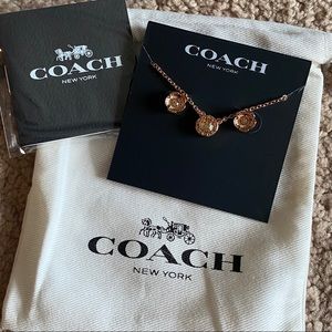NEW Coach “Tea Rose” Earrings & Necklace Set